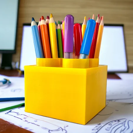 Small Block Crayon Holder Desk Organizer