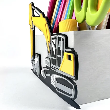 Desk Organizer with an Excavator Theme