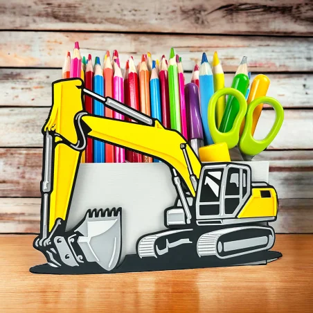 Desk Organizer with an Excavator Theme