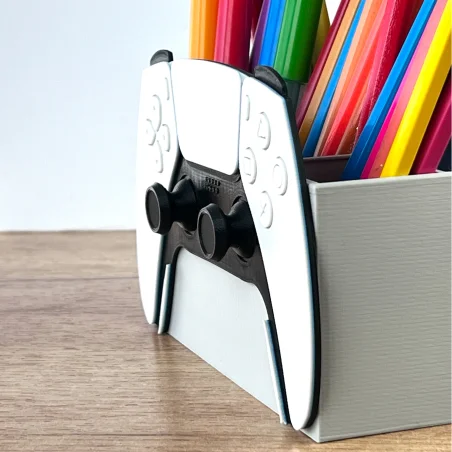 3D Crayon Holder Like a PlayStation Controller - Personalized Desk Organizer NAME
