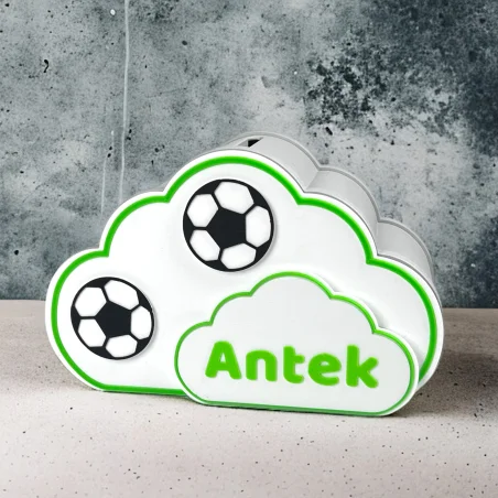 Cloud piggy bank for children with a name