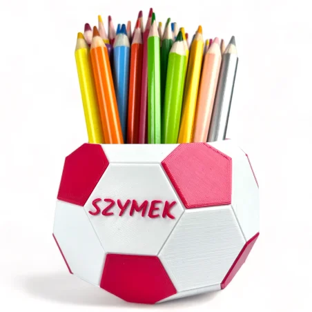 Crayon Holder with Name - Big Soccer Ball Edition