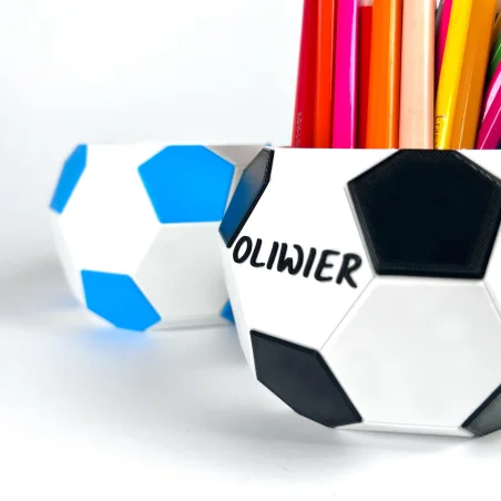 Crayon Holder with Name - Big Soccer Ball Edition