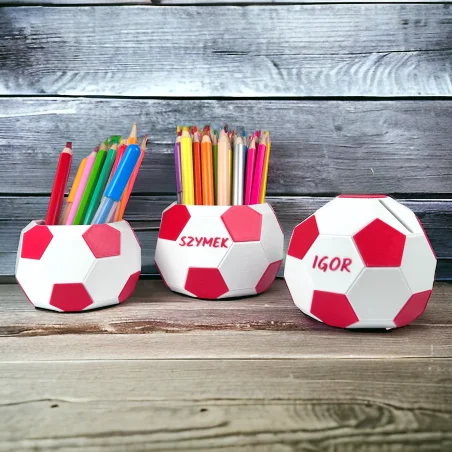 Crayon Holder with Name - Big Soccer Ball Edition