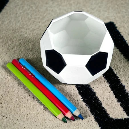 Crayon Holder with Name - Big Soccer Ball Edition