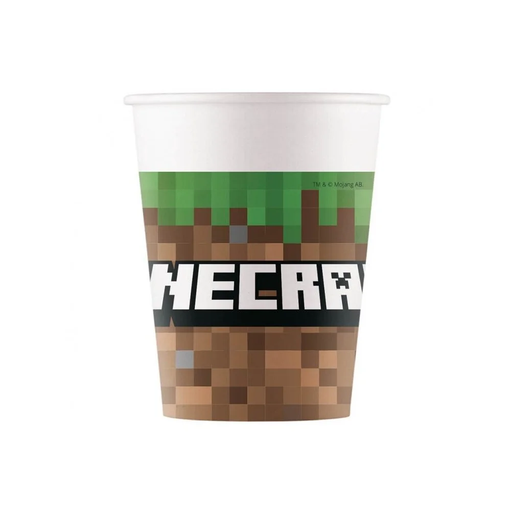 Paper Cups Minecraft TNT 200 ml 8 pcs. Perfect for Birthday Celebrations