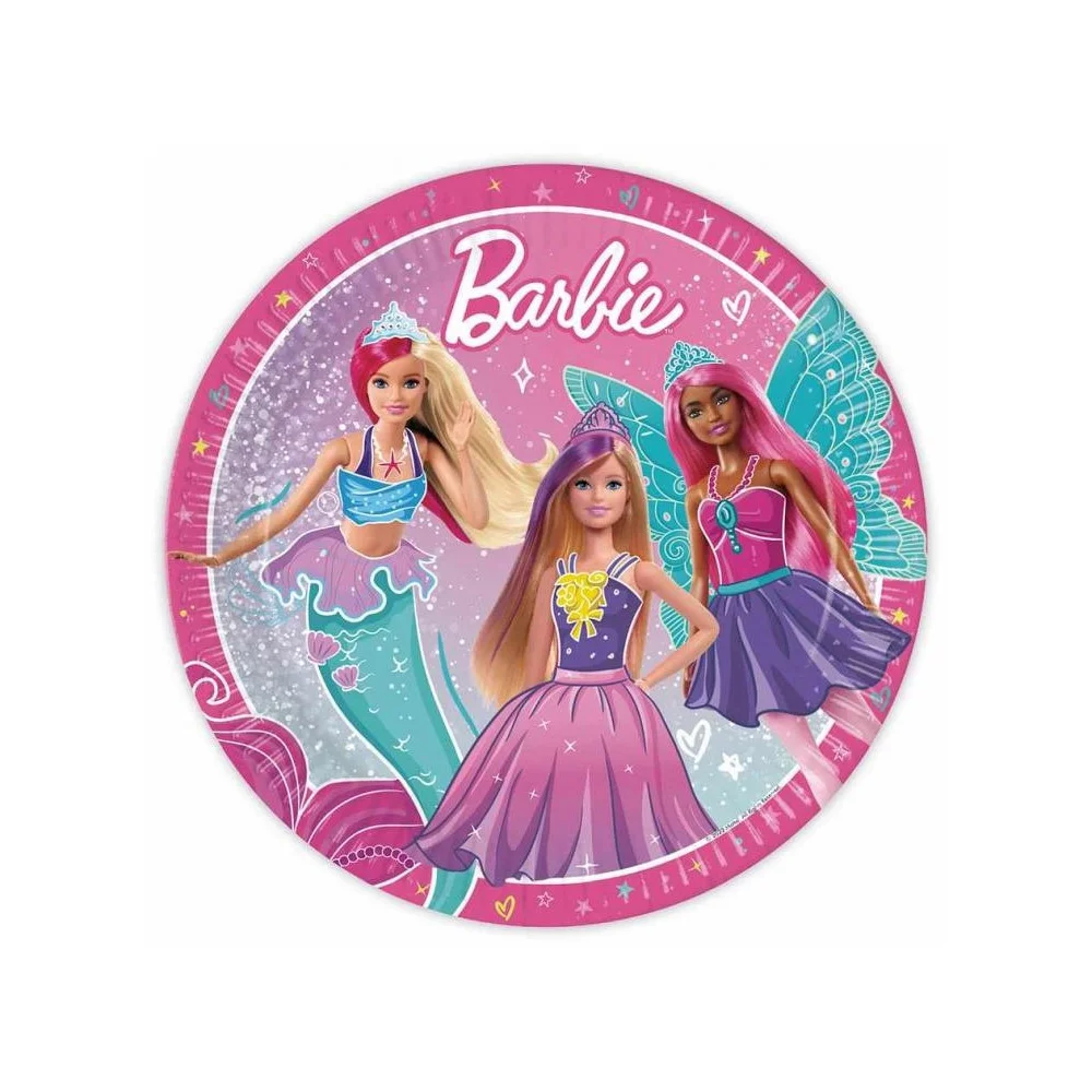 Barbie Paper Plates - Pack of 8 🎉 Perfect Birthday Decoration for Girls - 23cm