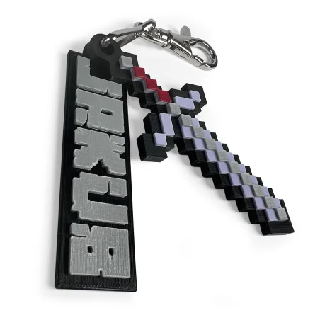 Set of 3D Minecraft-Style Name Keychains