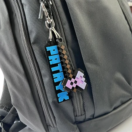 3D Minecraft-Style Name Keychain Set