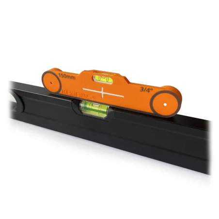 Template stencil for leveling cams 150 mm battery mount with bubble level