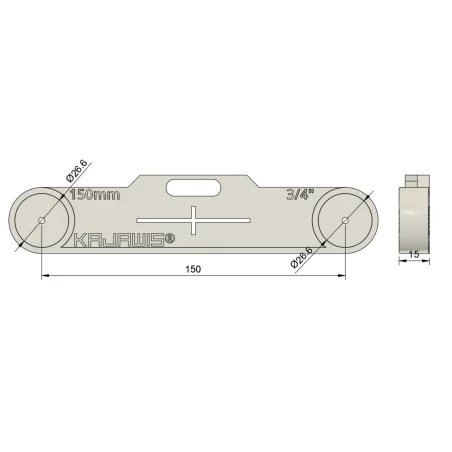 Szablon wzornik do poziomowania krzywek 150 mm mocowanie baterii z libellą