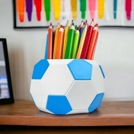 Crayon Holder with Name - Big Soccer Ball Edition