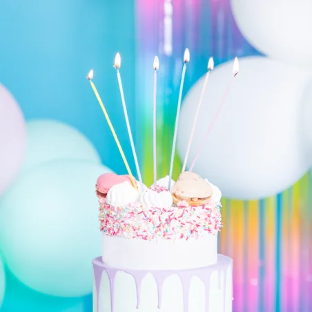 Long Pastel Birthday Cake Candles 18 Pieces Multicolored