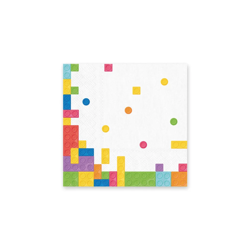 Serwetki urodzinowe Klocki 10szt Dekoracja urodzinowa dla fana klocków