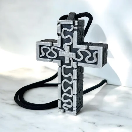 Thanos Cross Squid Game Necklace with Secret Compartment Leather Cord 3D Kajawis