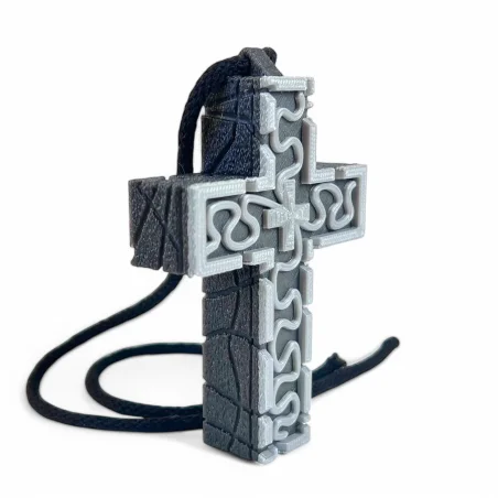 Thanos Cross Squid Game Necklace with Secret Compartment Leather Cord 3D Kajawis