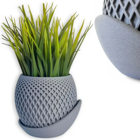 Doniczka nietłukąca 16cm doniczki matowa beton szara nowoczesna dom KAJAWIS