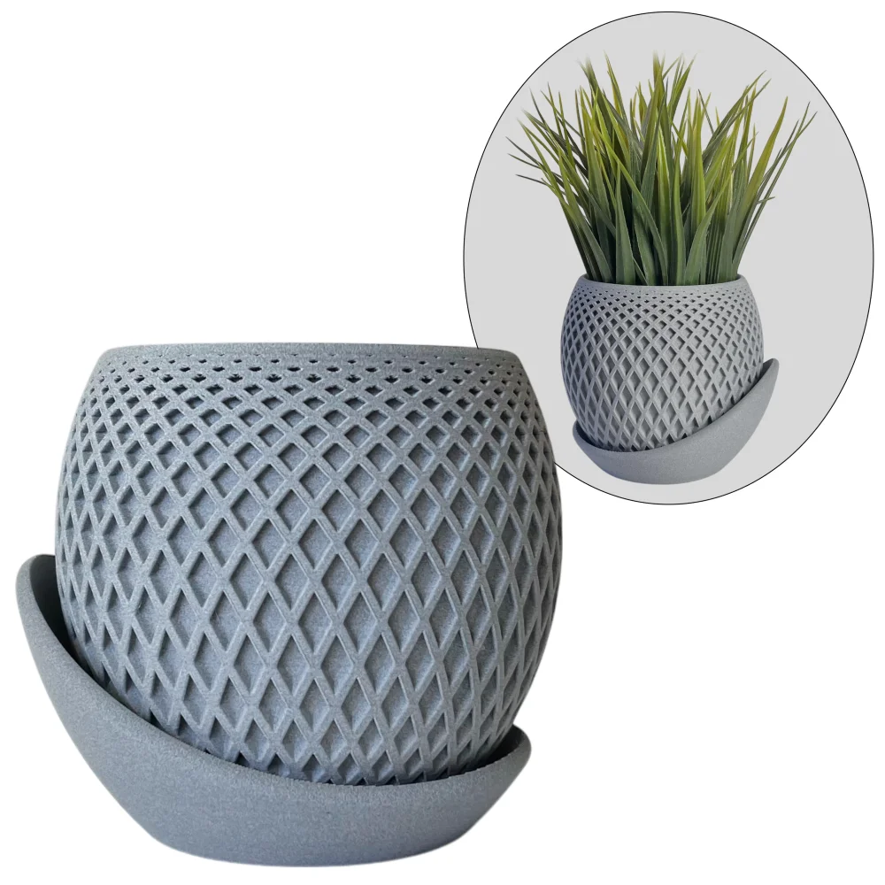 Doniczka nietłukąca 16cm doniczki matowa beton szara nowoczesna dom KAJAWIS