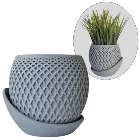 Doniczka nietłukąca 11cm doniczki matowa beton szara nowoczesna dom KAJAWIS