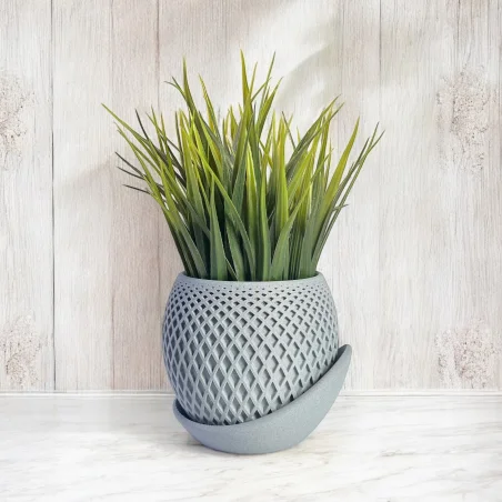 Unbreakable 11cm Matte Gray Concrete Planter Modern Home KAJAWIS