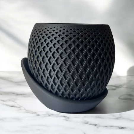 Unbreakable Flower Pot 11cm Matte Black Satin Modern KAJAWIS