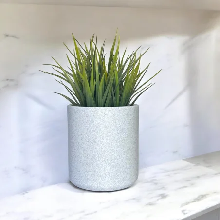Shatterproof Marble Flower Pot 13cm Gray Modern Home Planter