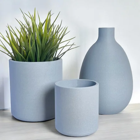 Doniczka nietłukąca beton 9cm piękne doniczki szara nowoczesna dom KAJAWIS