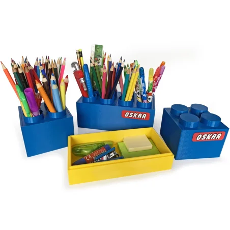 XL Crayon Holder Block Desk Organizer