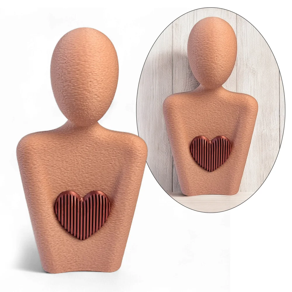 Decorative Figurine with 3D Heart