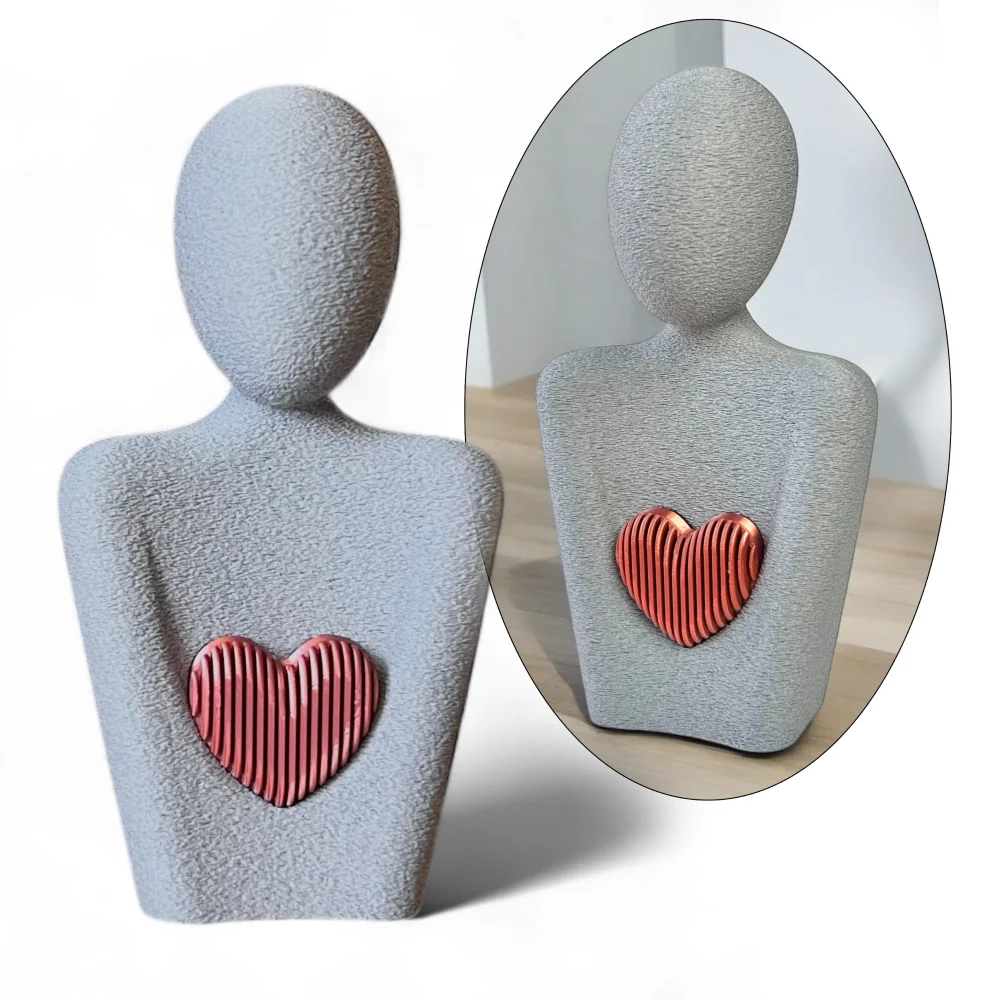 Decorative Figure with a 3D Heart