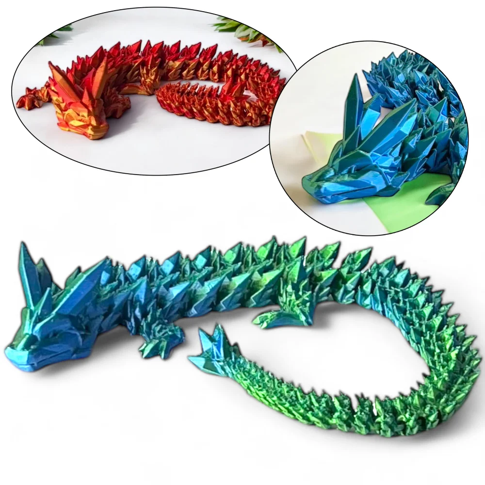 3D Dragon Figurine Crystal Dragon 35cm Room Decoration