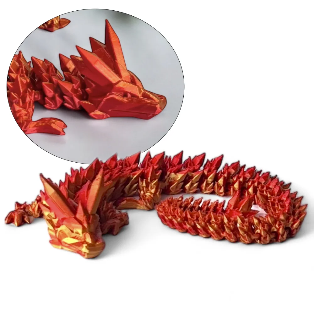 3D Dragon Figurine Crystal Dragon 35cm Room Decoration