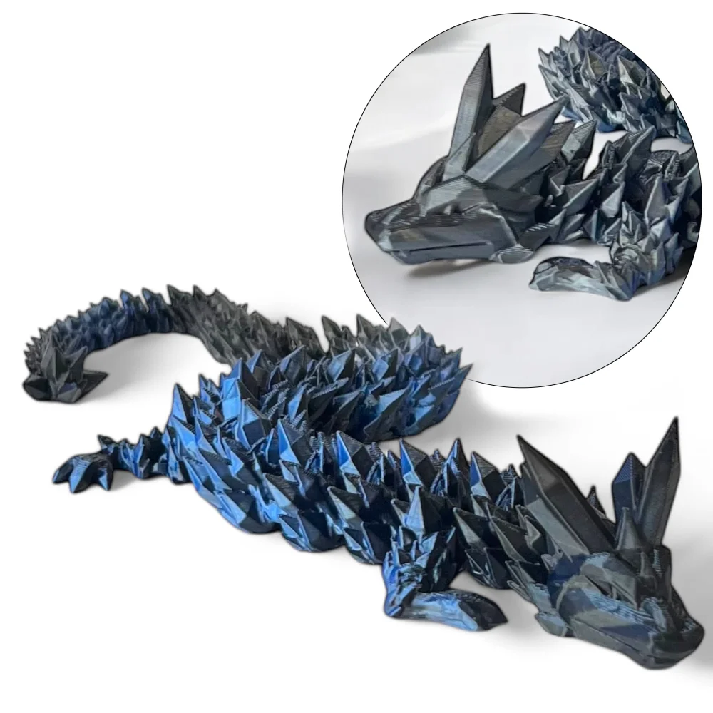 3D Dragon Figurine Crystal Dragon 35cm Room Decoration