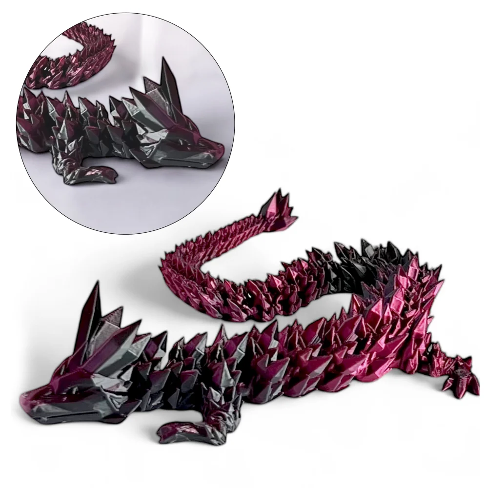 Smok 3D Dragon Figurka smoka Kryształowy smok 35cm Dekoracja pokoju