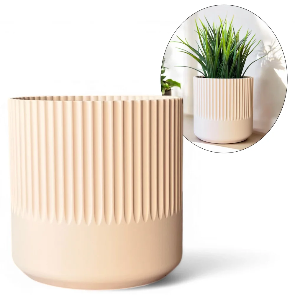 Unbreakable Beige Flower Pot 14cm