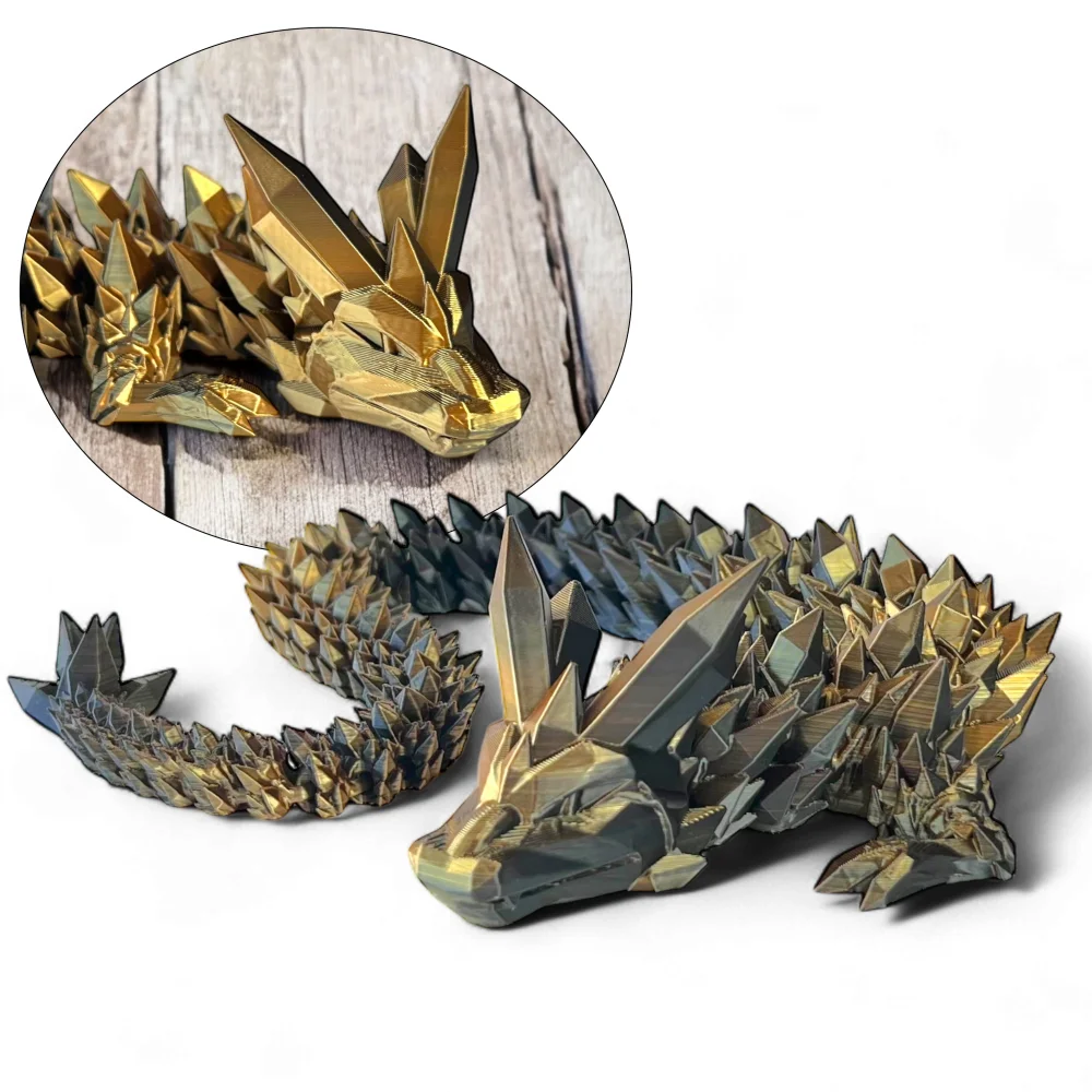 Kryształowy smok 3D – figurka dekoracyjna 60 cm