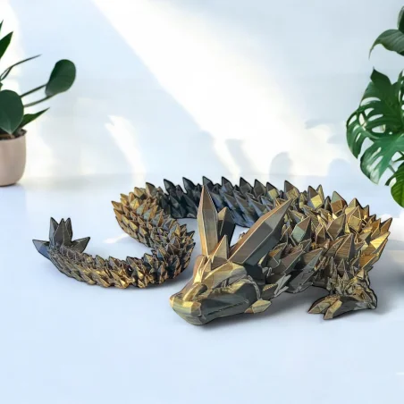 Kryształowy smok 3D – figurka dekoracyjna 60 cm