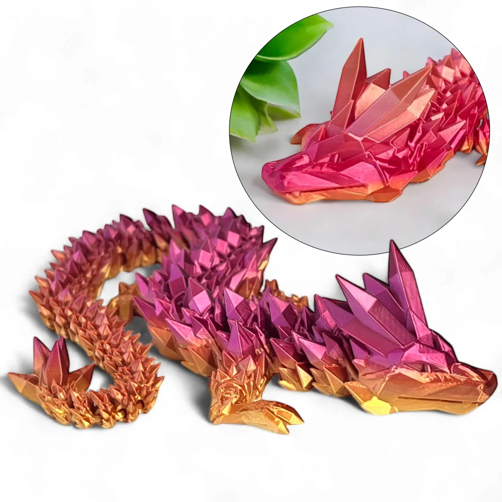 Kryształowy smok 3D – figurka dekoracyjna 60 cm