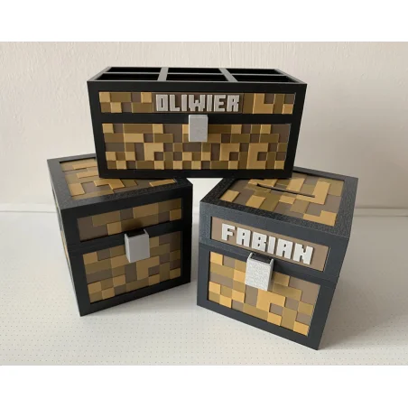 Organizer z imieniem na biurko w stylu Minecraft Przybornik na kredki